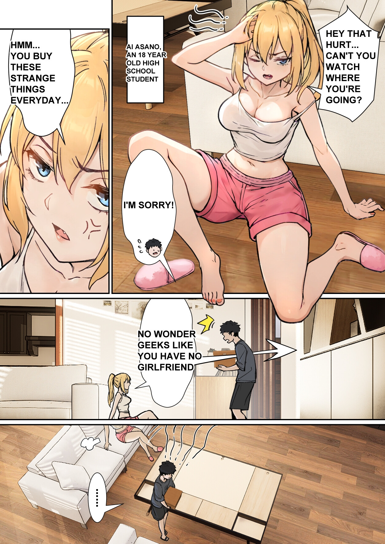 Hentai Manga Comic-My AR glasses can see various stats about my foster sister!?-Read-5